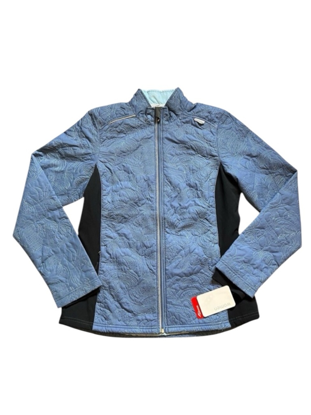 SAUCONY Blue Vita Insulated Run Jacket Full Zip Quilted Embroidered Lined L NWT